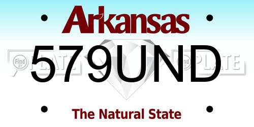 579UND Arkansas License Plate