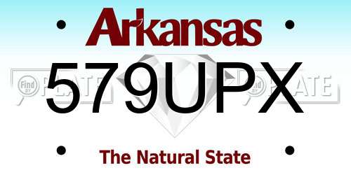 579UPX Arkansas License Plate