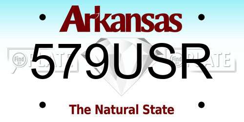 579USR Arkansas License Plate