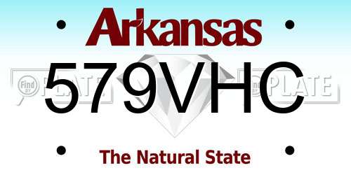 579VHC Arkansas License Plate