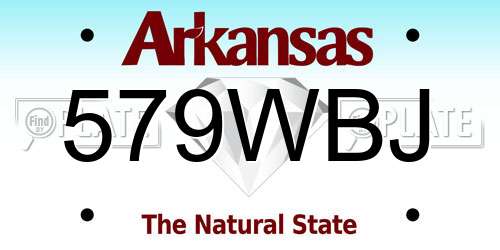 579WBJ Arkansas License Plate