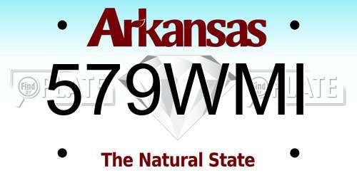 579WMI Arkansas License Plate