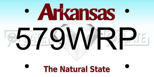 579WRP Arkansas License Plate