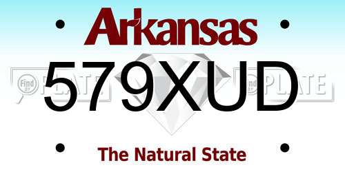 579XUD Arkansas License Plate