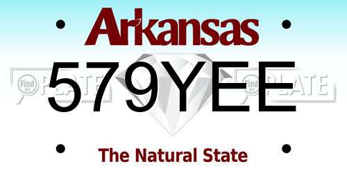 579YEE Arkansas License Plate