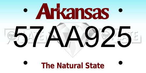 57AA925 Arkansas License Plate