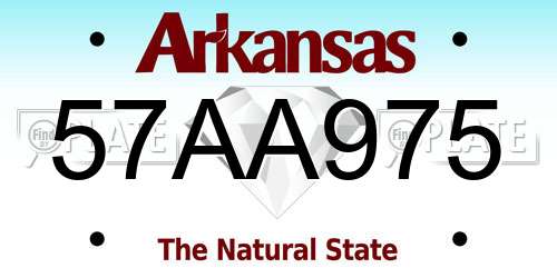 57AA975 Arkansas License Plate