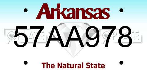 57AA978 Arkansas License Plate