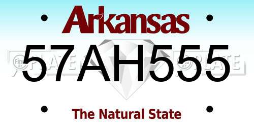 57AH555 Arkansas License Plate