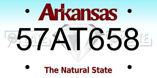 57AT658 Arkansas License Plate