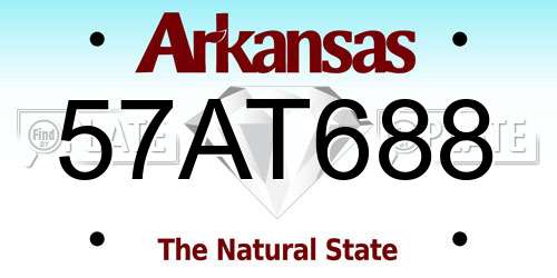 57AT688 Arkansas License Plate