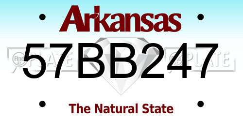 57BB247 Arkansas License Plate