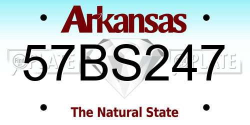 57BS247 Arkansas License Plate