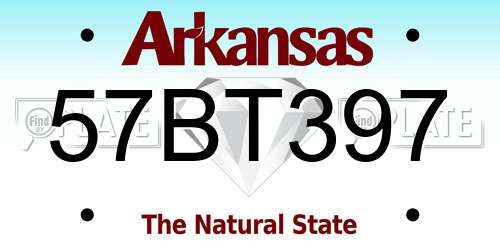 57BT397 Arkansas License Plate