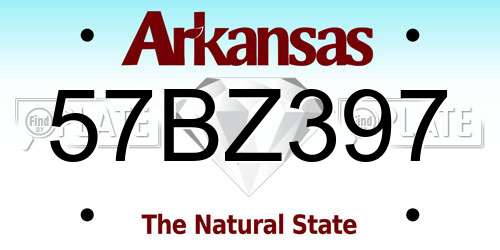 57BZ397 Arkansas License Plate