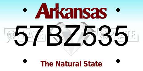 57BZ535 Arkansas License Plate