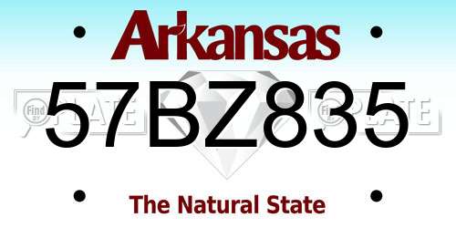 57BZ835 Arkansas License Plate