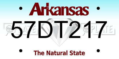 57DT217 Arkansas License Plate
