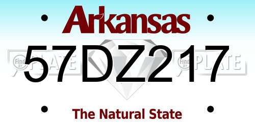 57DZ217 Arkansas License Plate