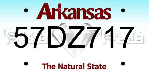 57DZ717 Arkansas License Plate
