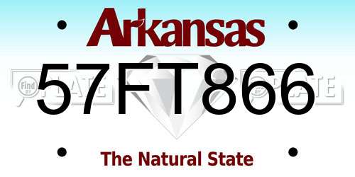 57FT866 Arkansas License Plate