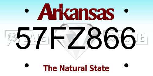 57FZ866 Arkansas License Plate