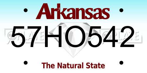 57HO542 Arkansas License Plate