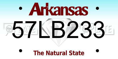 57LB233 Arkansas License Plate