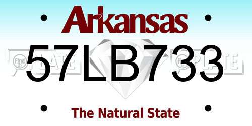 57LB733 Arkansas License Plate