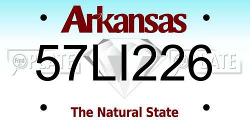 57LI226 Arkansas License Plate