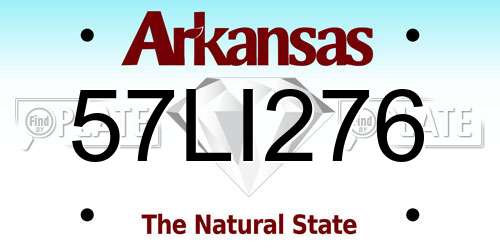 57LI276 Arkansas License Plate
