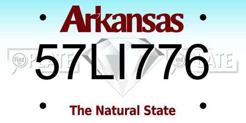57LI776 Arkansas License Plate