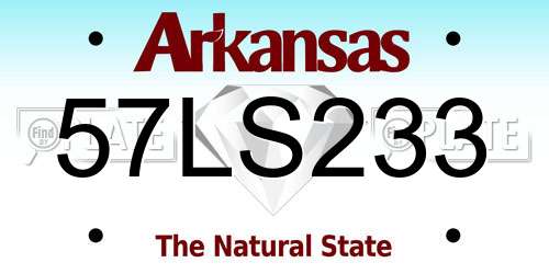 57LS233 Arkansas License Plate