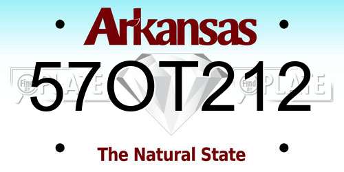57OT212 Arkansas License Plate