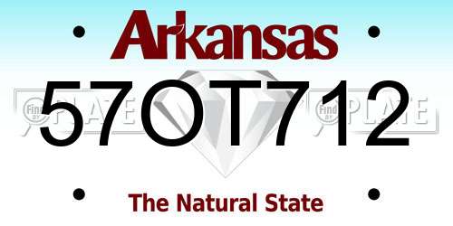 57OT712 Arkansas License Plate