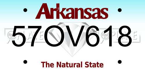 57OV618 Arkansas License Plate