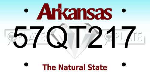 57QT217 Arkansas License Plate