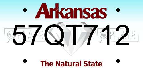 57QT712 Arkansas License Plate