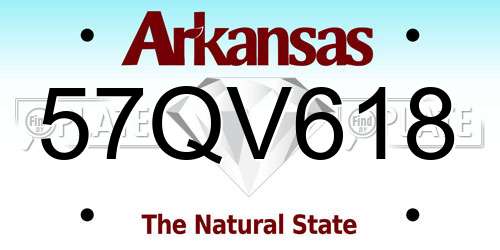 57QV618 Arkansas License Plate