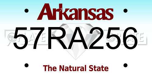 57RA256 Arkansas License Plate