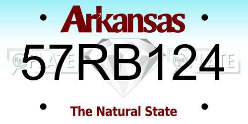 57RB124 Arkansas License Plate