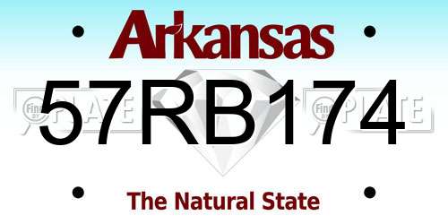 57RB174 Arkansas License Plate