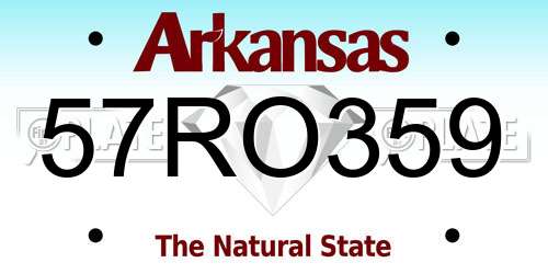 57RO359 Arkansas License Plate