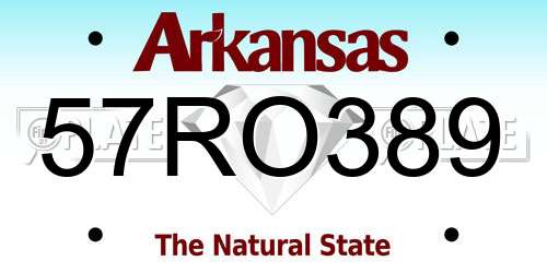57RO389 Arkansas License Plate