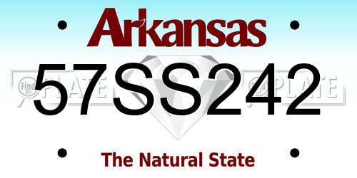 57SS242 Arkansas License Plate