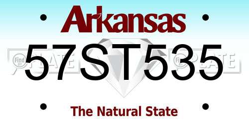 57ST535 Arkansas License Plate