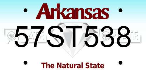 57ST538 Arkansas License Plate