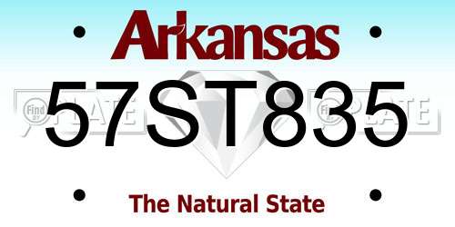 57ST835 Arkansas License Plate