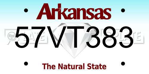 57VT383 Arkansas License Plate