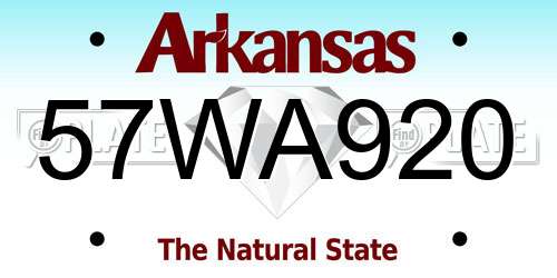 57WA920 Arkansas License Plate